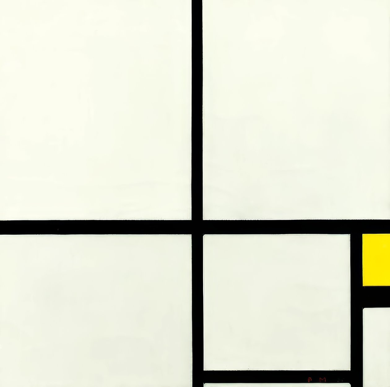 Összetétel sárgával alkotó: Piet Mondrian