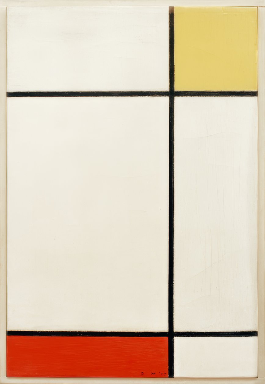 Összetétel sárgával és pirossal alkotó: Piet Mondrian