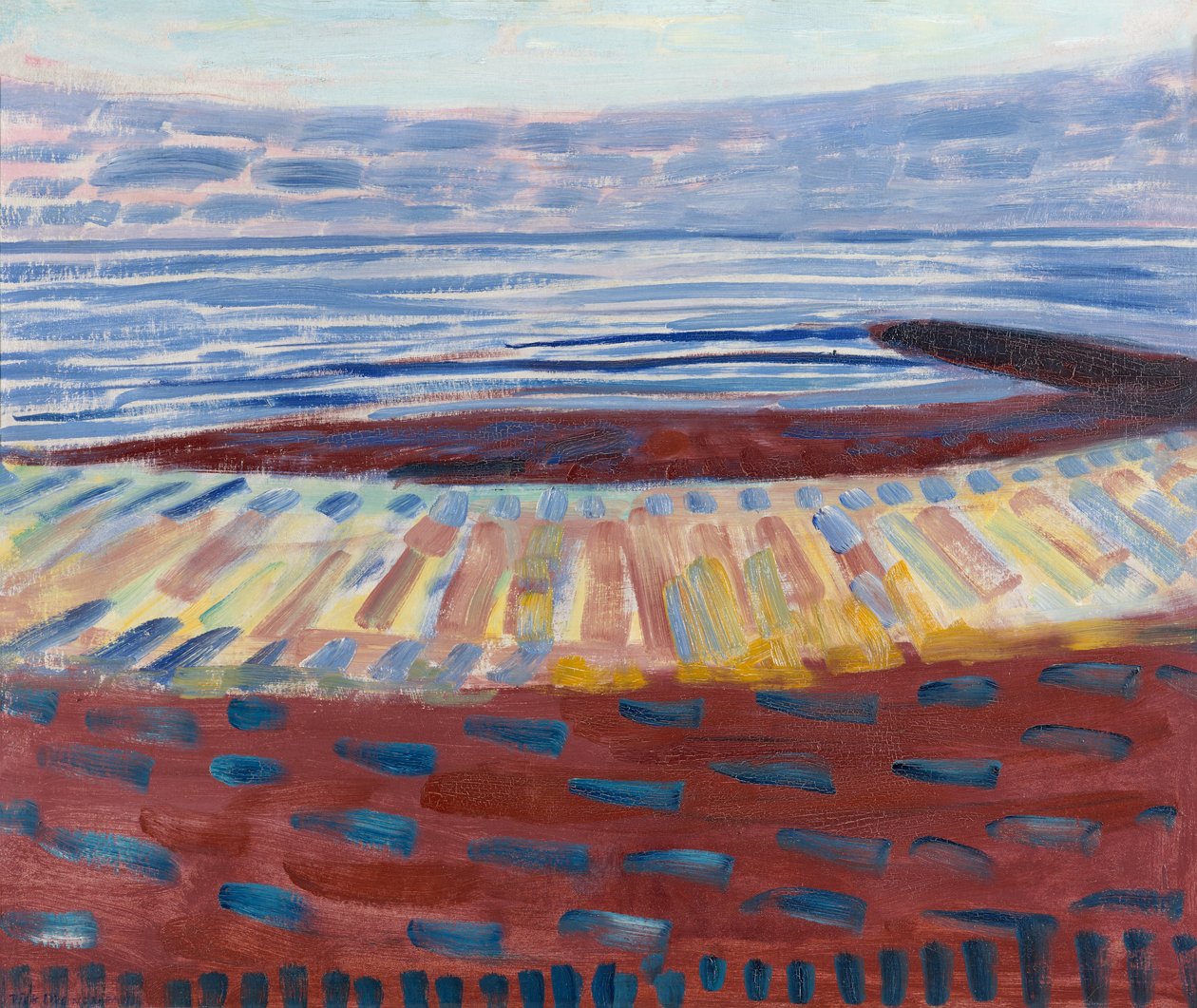 Tenger naplemente után, 1909 (olaj, karton) alkotó: Piet Mondrian