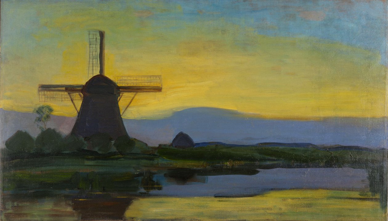 Az Oostzijdse Molen éjszaka alkotó: Piet Mondrian