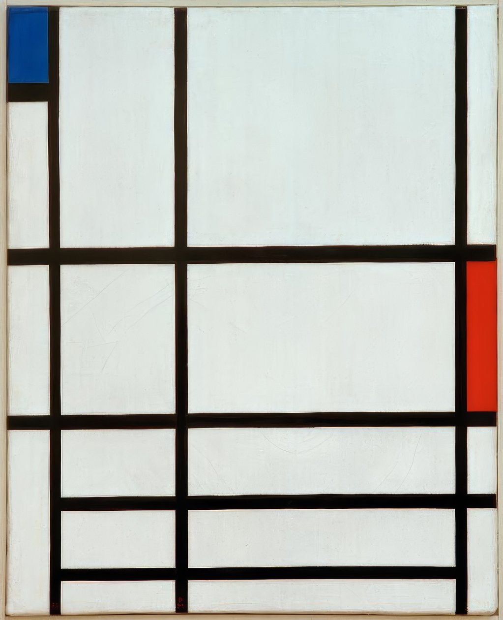 Piros, kék és fehér összetétel: II alkotó: Piet Mondrian