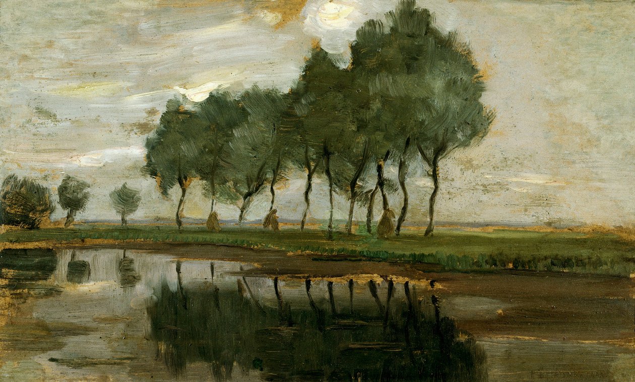 Táj a fák Gein közelében alkotó: Piet Mondrian