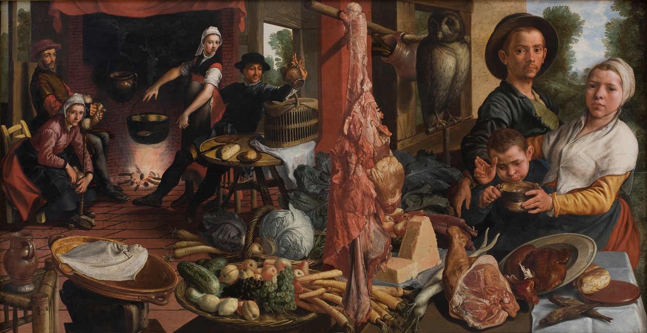 A hűvös konyha. Voluptas Carnis alkotó: Pieter Aertsen
