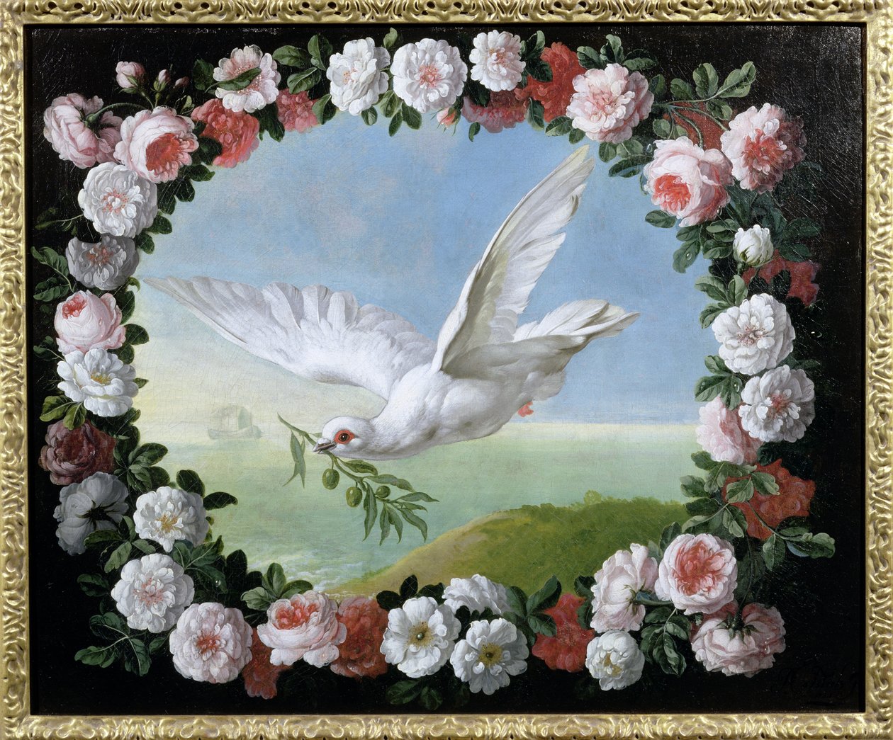 Az özönvíz allegóriája „A szent galamb”, 1721 alkotó: Pieter Casteels