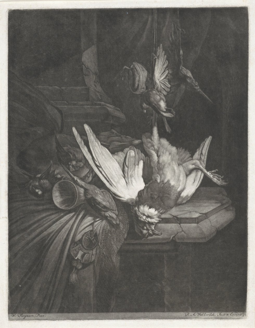 Csendélet baromfival alkotó: Pieter Anthony Wakkerdak