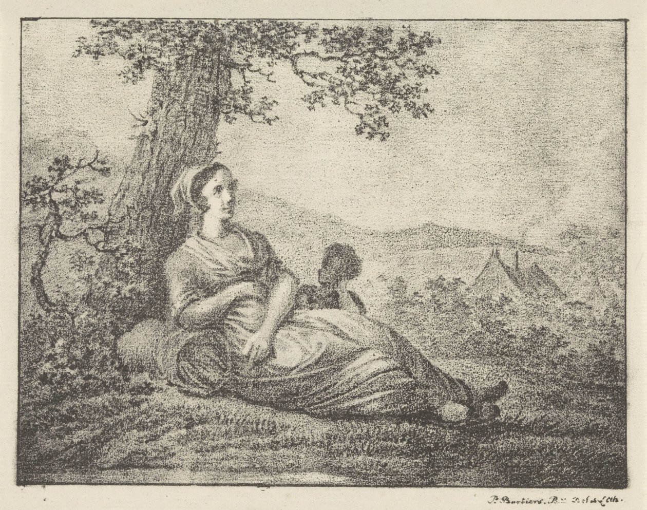 Pihenő nő a fánál alkotó: Pieter Bartholomeusz. Barbiers