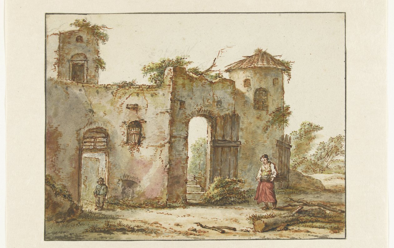 Kihalt épület jobb oldalon fagyűjtővel alkotó: Pieter Bartholomeusz. Barbiers