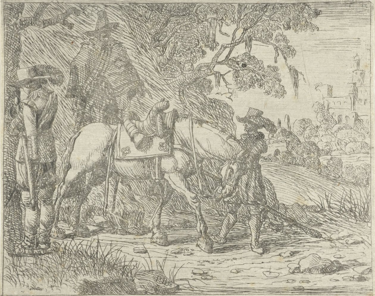 Nyerges ló katonákkal alkotó: Pieter Bodding van Laer