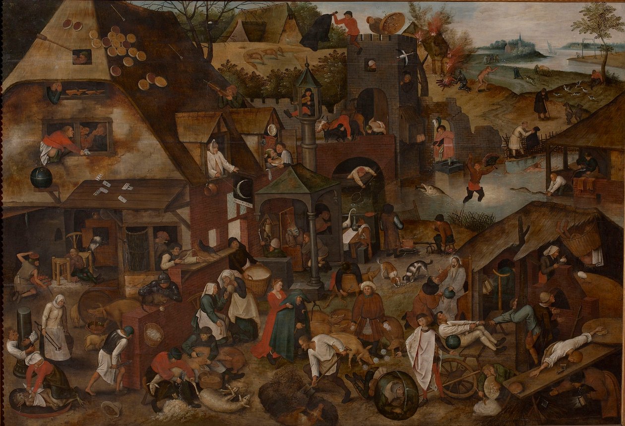 Flamand közmondások, 1607. alkotó: Pieter Brueghel the Younger