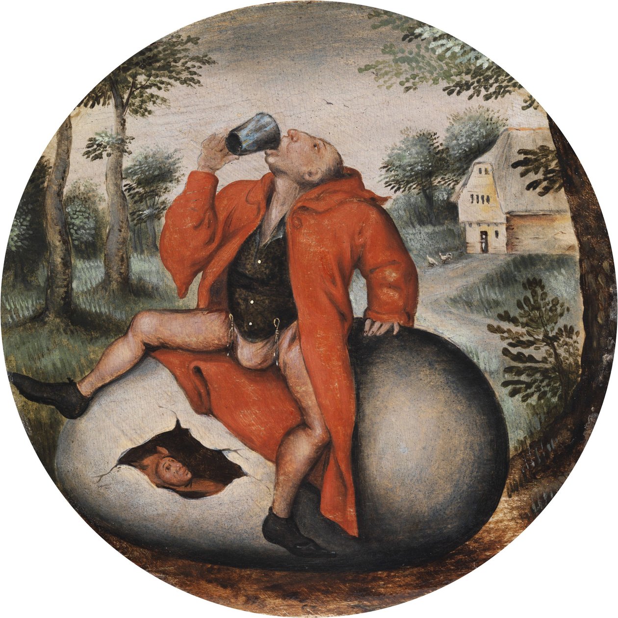 A részeg egy tojáson. alkotó: Pieter Brueghel the Younger