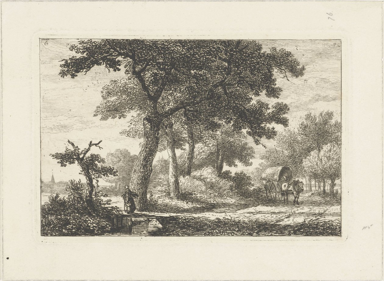 Táj fedett kocsival Vízi tájak (sorozat címe) alkotó: Pieter Casper Christ