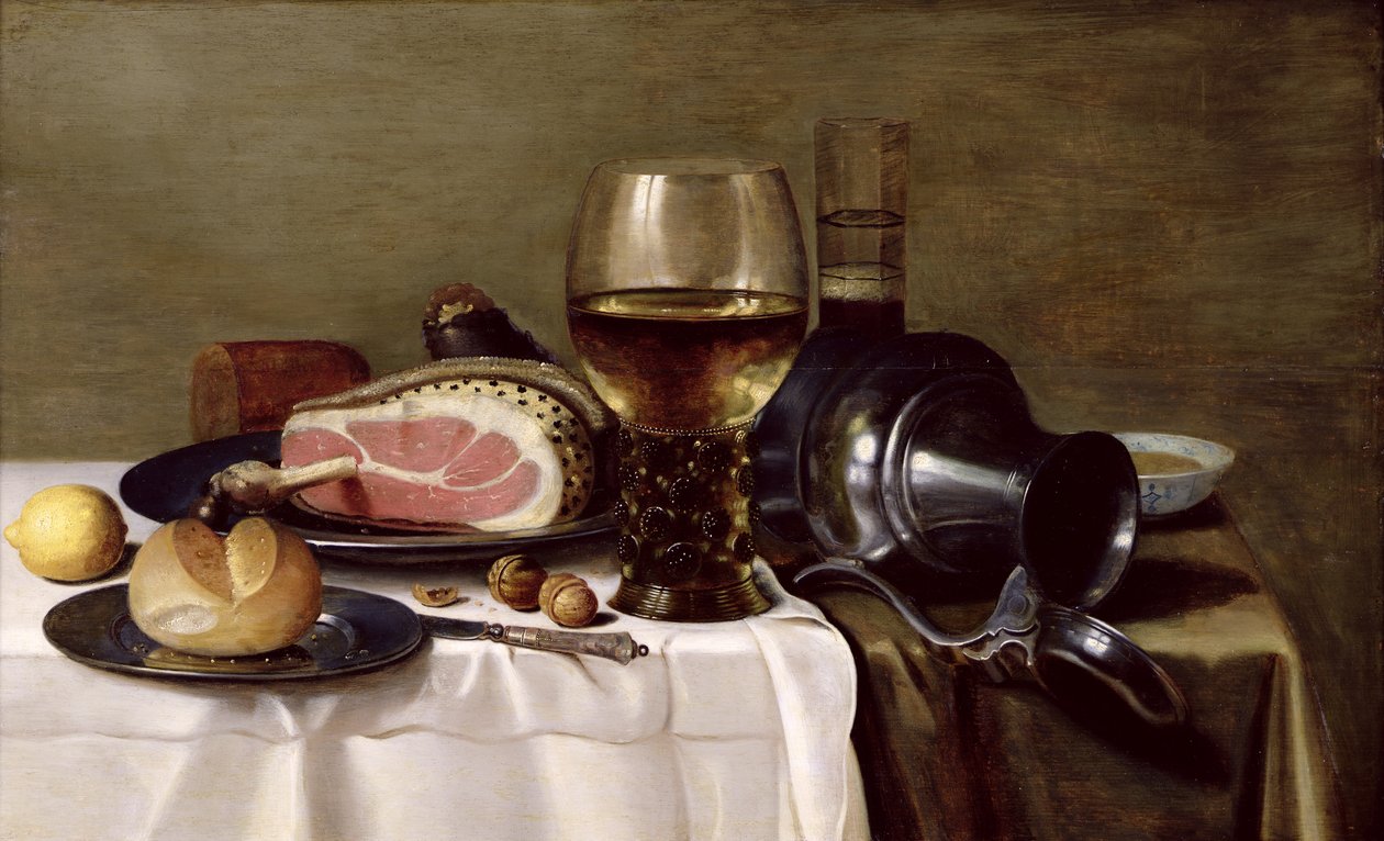 Csendélet sonkával alkotó: Pieter Claesz