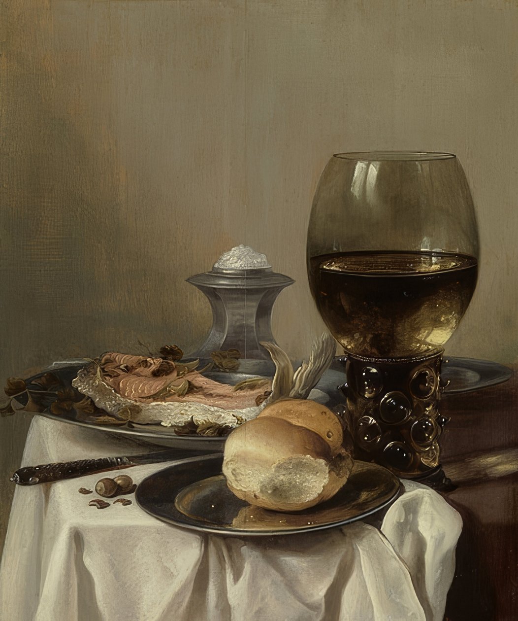Csendélet sóval. 1640-45 körül alkotó: Pieter Claesz