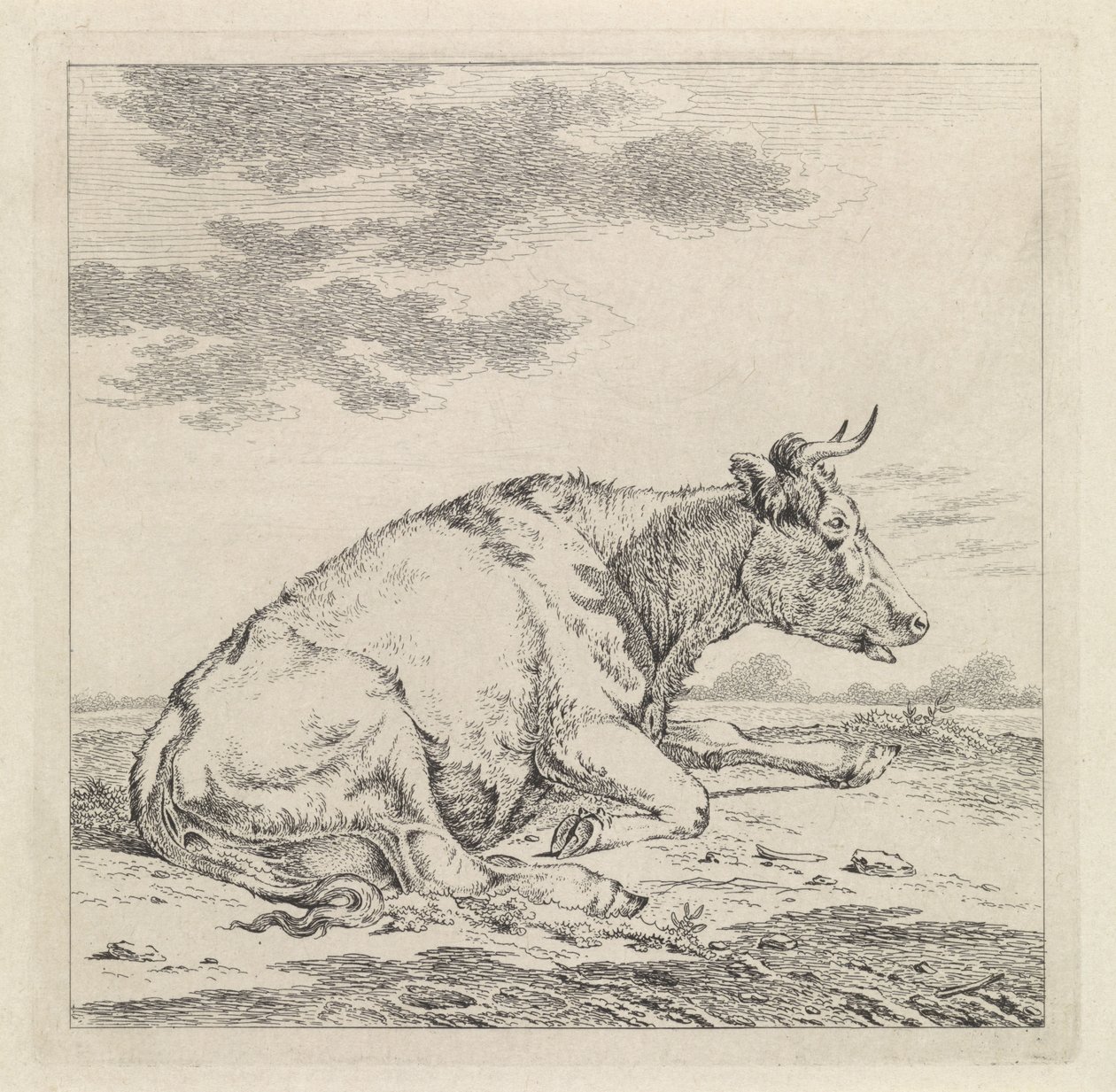 Fekvő tehén, jobbra alkotó: Pieter Janson