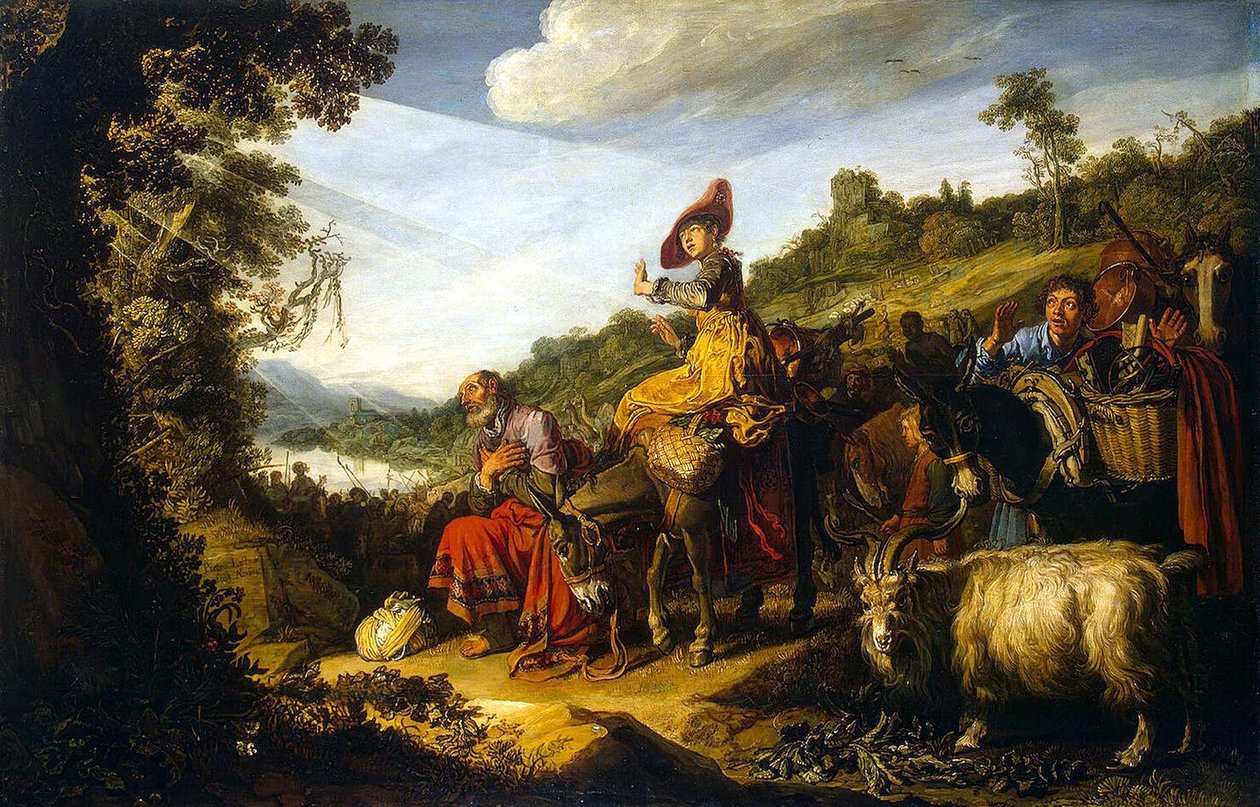 Ábrahám a Kánaánba vezető úton alkotó: Pieter Lastman