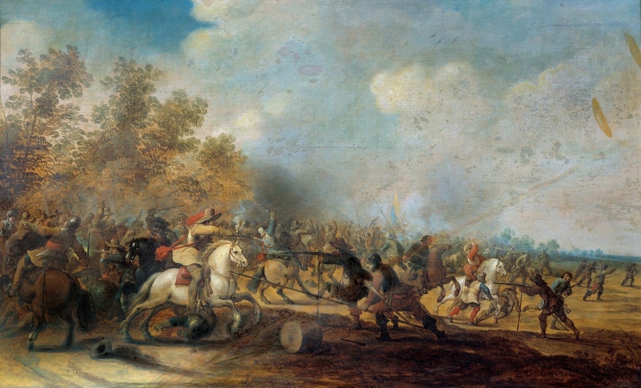 Pieter Meulener lovassági rohamfestménye (1602-1654) alkotó: Pieter Meulener