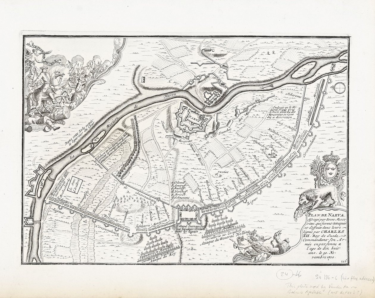 Narva térképe 1700-ban alkotó: Pieter Mortier