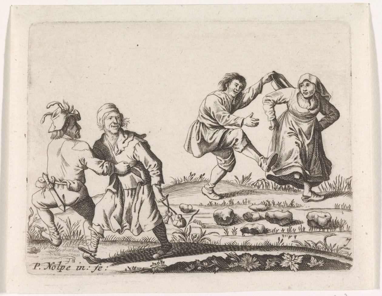 Két táncoló parasztpár alkotó: Pieter Nolpe