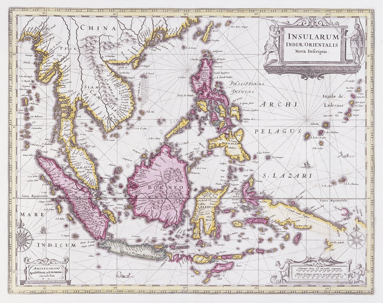 Kína és Indonézia térképe, 1710 körül alkotó: Pieter Schenk