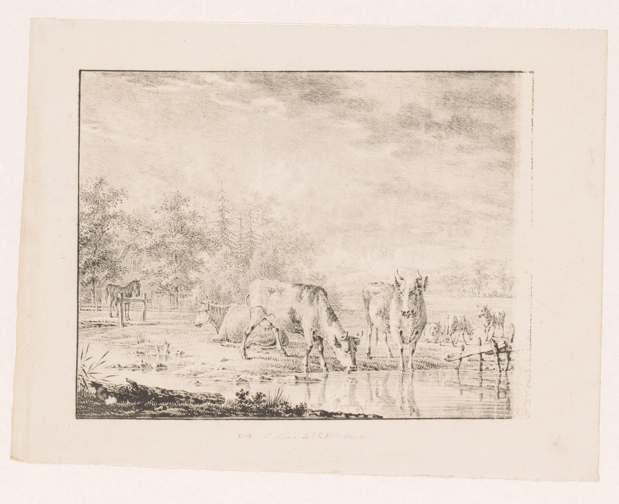 Tehenek a víz mellett alkotó: Pieter de Goeje (attributed to)