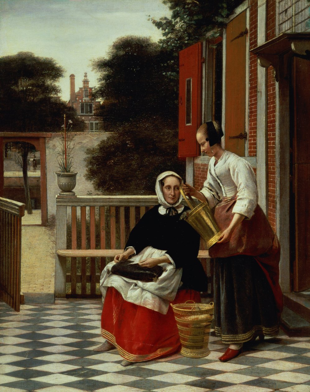 Egy úrnő és a szobalánya alkotó: Pieter de Hooch