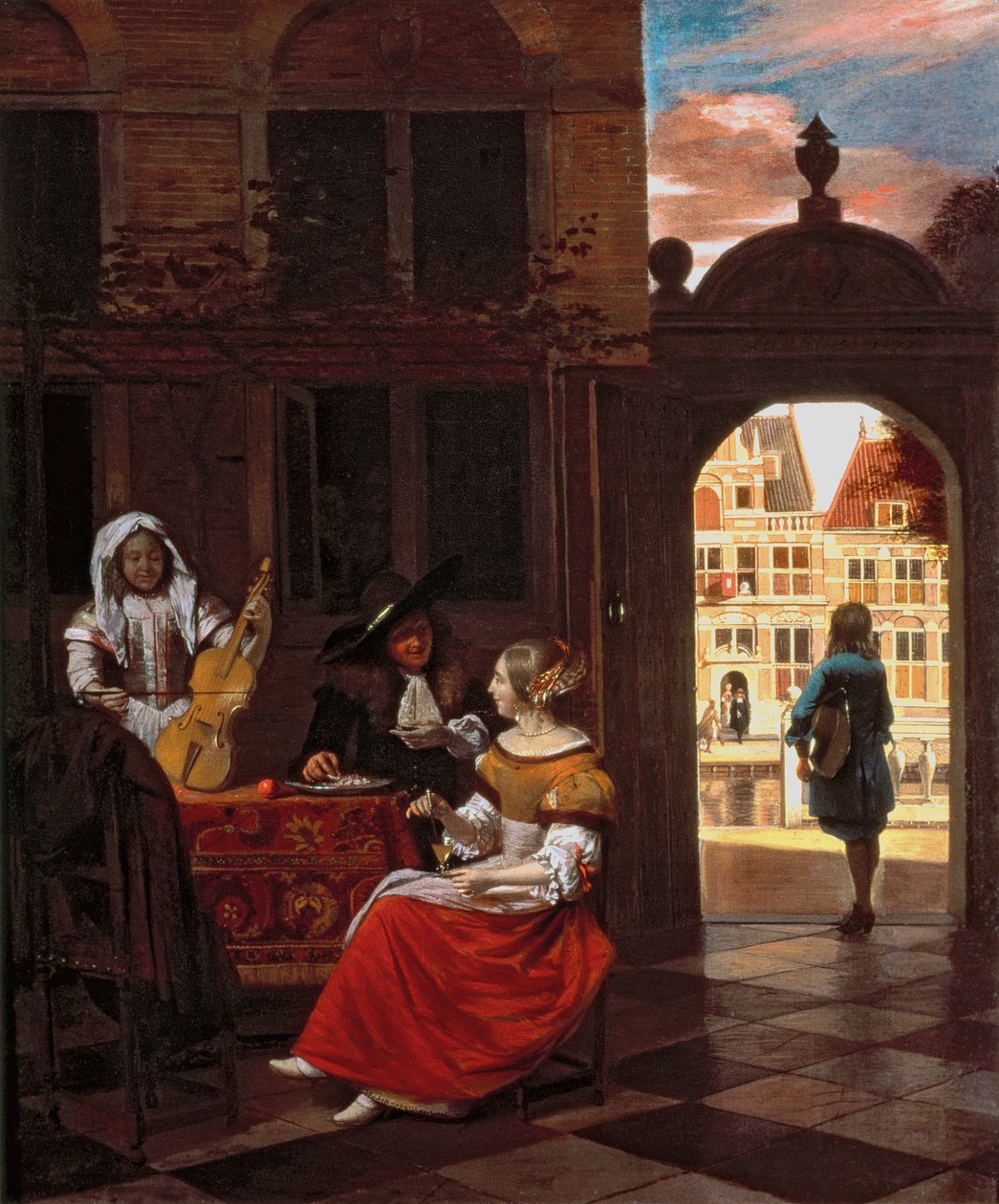 Zenés mulatság, 1677 alkotó: Pieter de Hooch