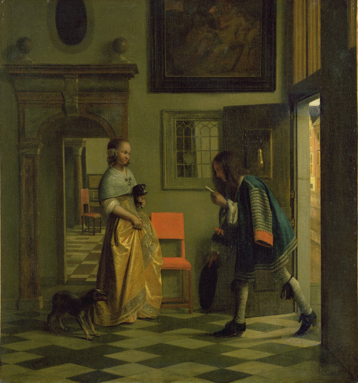 A hírnök, 1669 körül alkotó: Pieter de Hooch