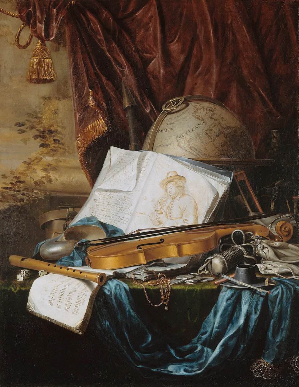 Csendélet hangszerekkel, 1650. alkotó: Pieter de Ring