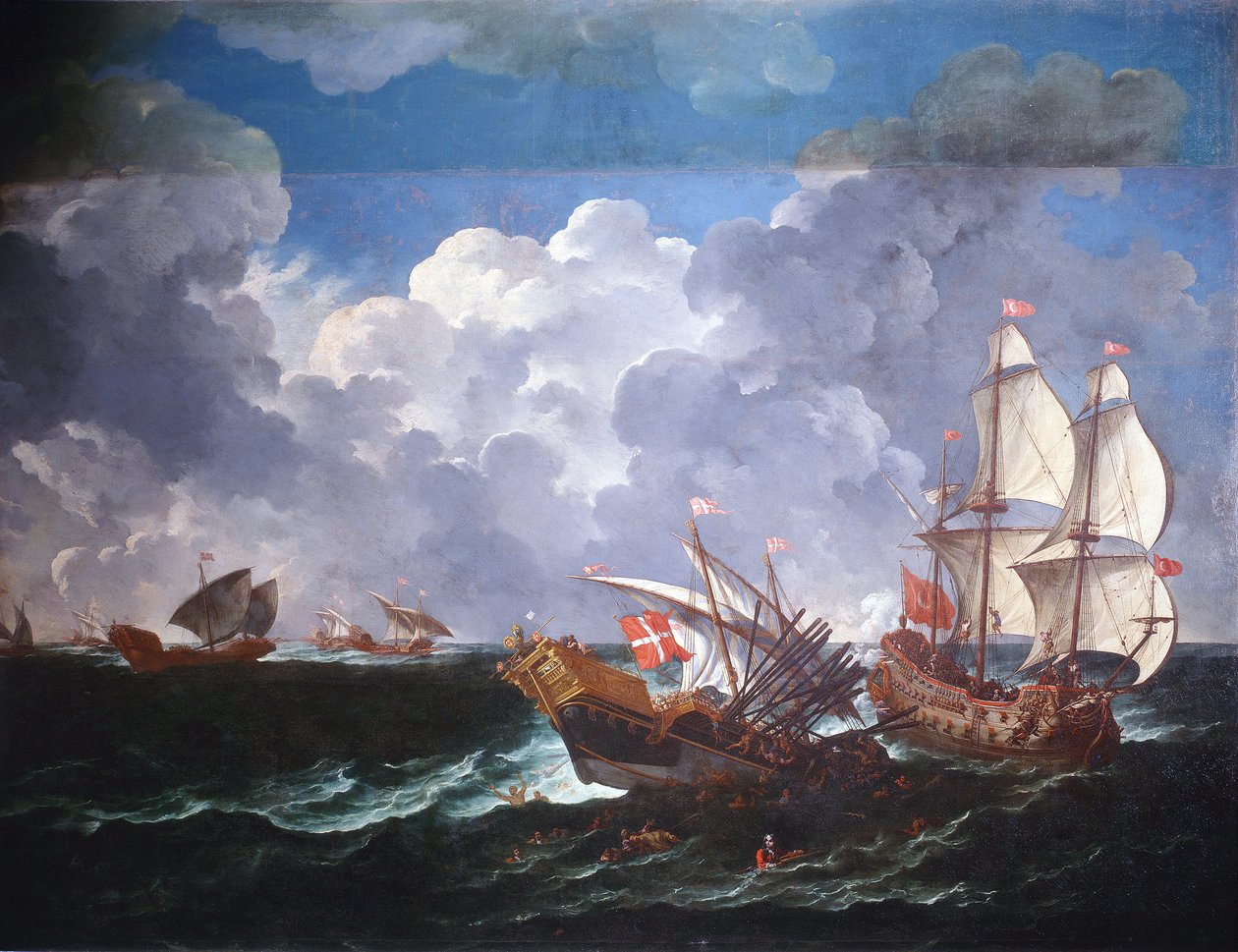 Csatahajó (festmény alkotó: Pieter the Younger Mulier
