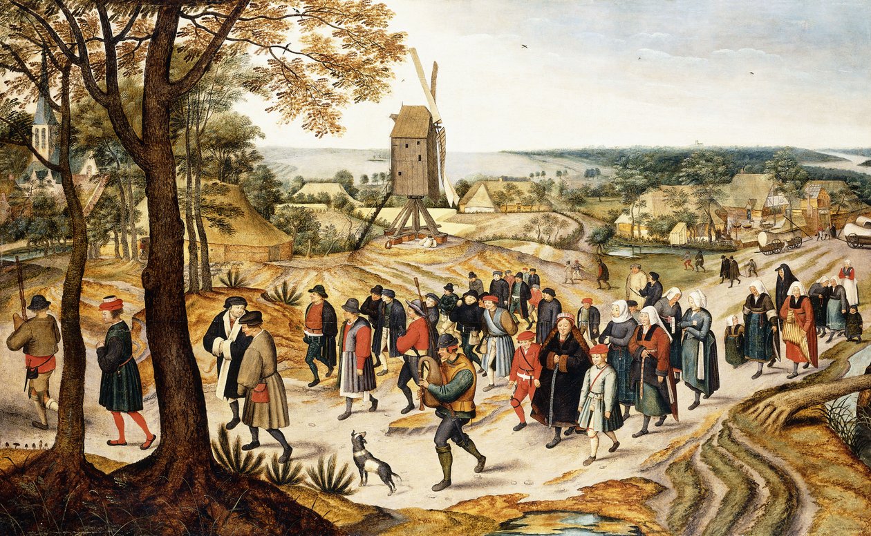 Esküvői menet, alkotó: Pieter Brueghel the Younger