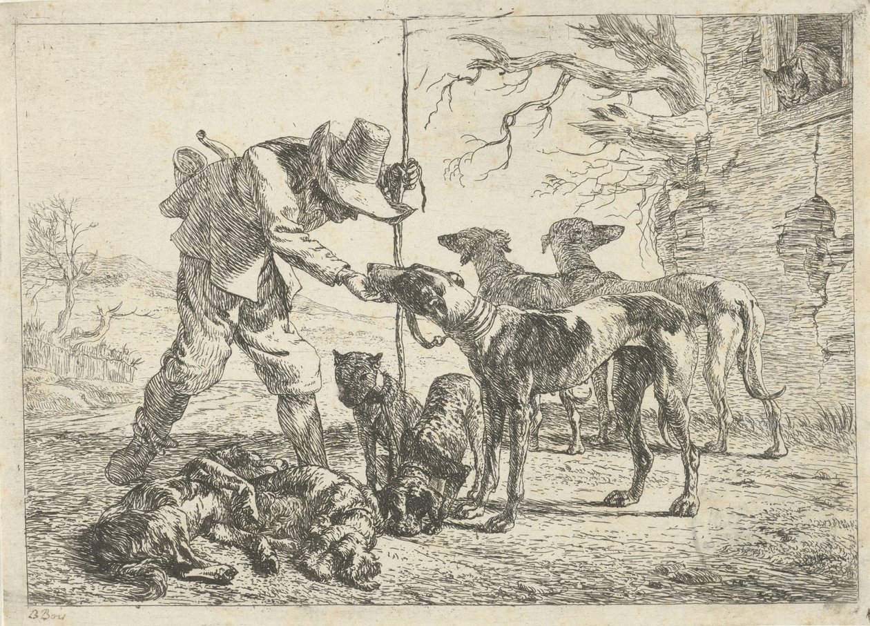 Vadász hét kutyával alkotó: Pieter van Laer