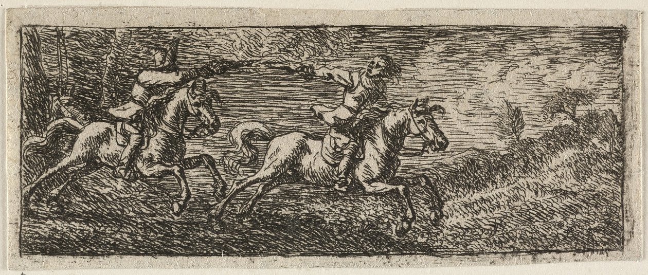 Két lovas harcol alkotó: Pieter van Laer