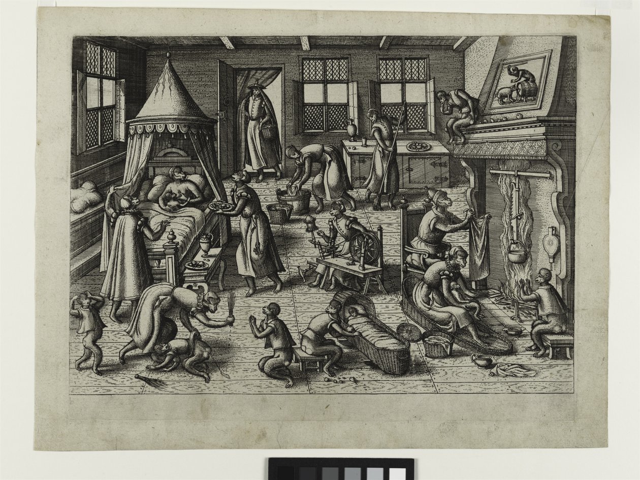 The Nursery, 1585 körül (rézkarc) alkotó: Pieter van der Borcht
