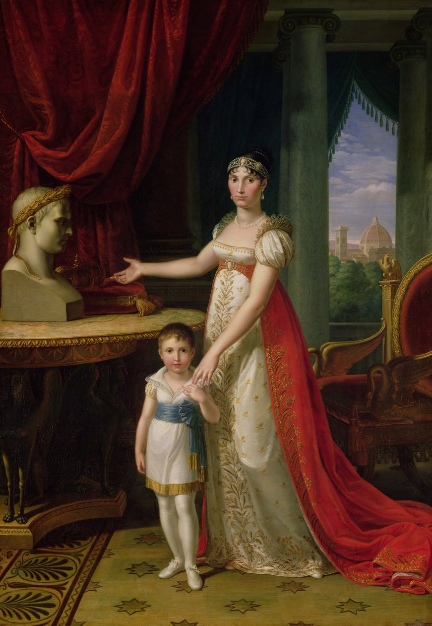 Elisa Bonaparte (1777-1820) Toszkána nagyhercegnője és lánya, Napóleone-Elisa alkotó: Pietro Benvenuti