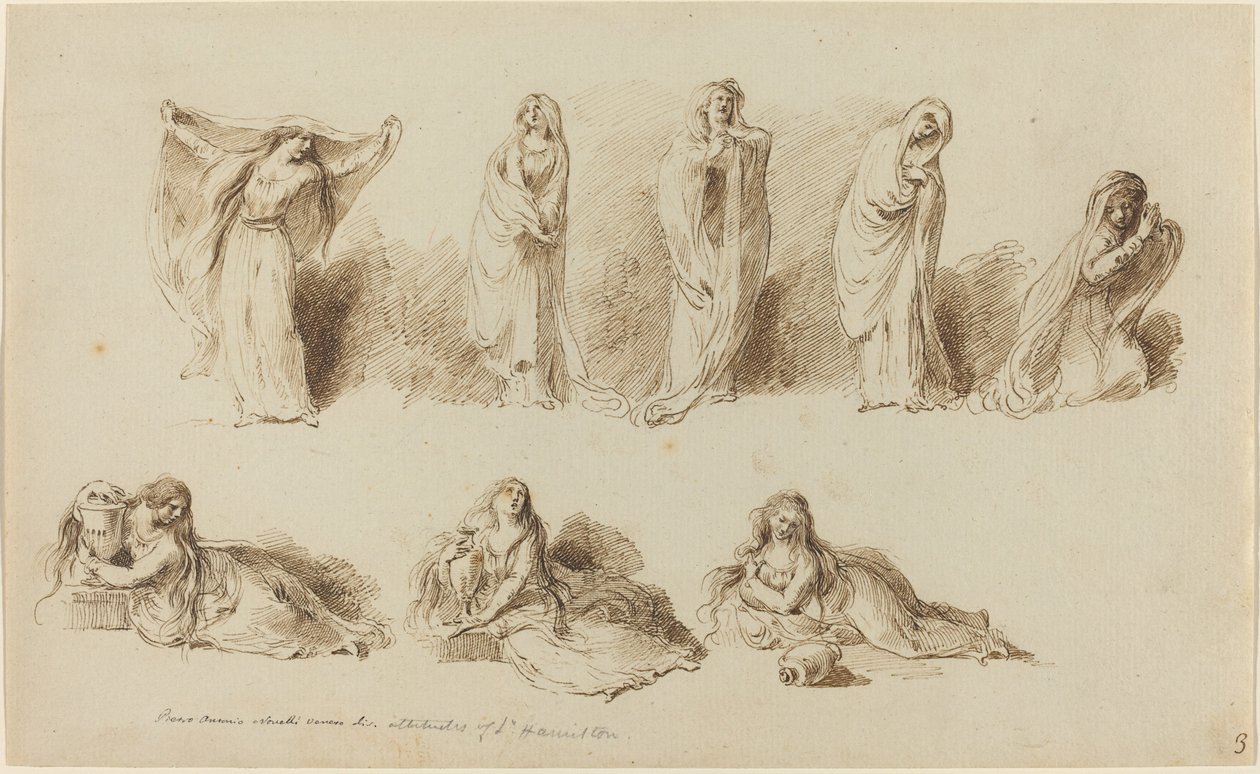Lady Hamilton attitűdjei alkotó: Pietro Antonio Novelli