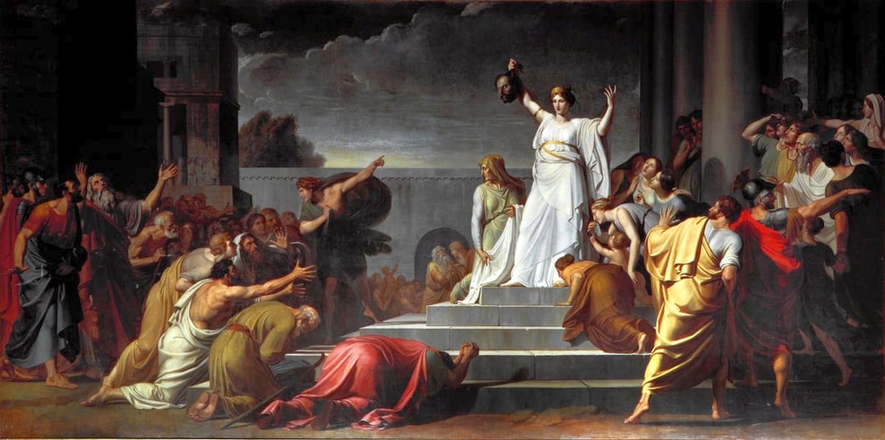 Judit tartja Holofernész fejét. alkotó: Pietro Benvenuti