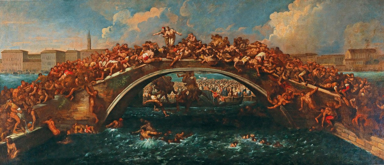 Ponte dei Pugni Velencében. alkotó: Pietro Liberi