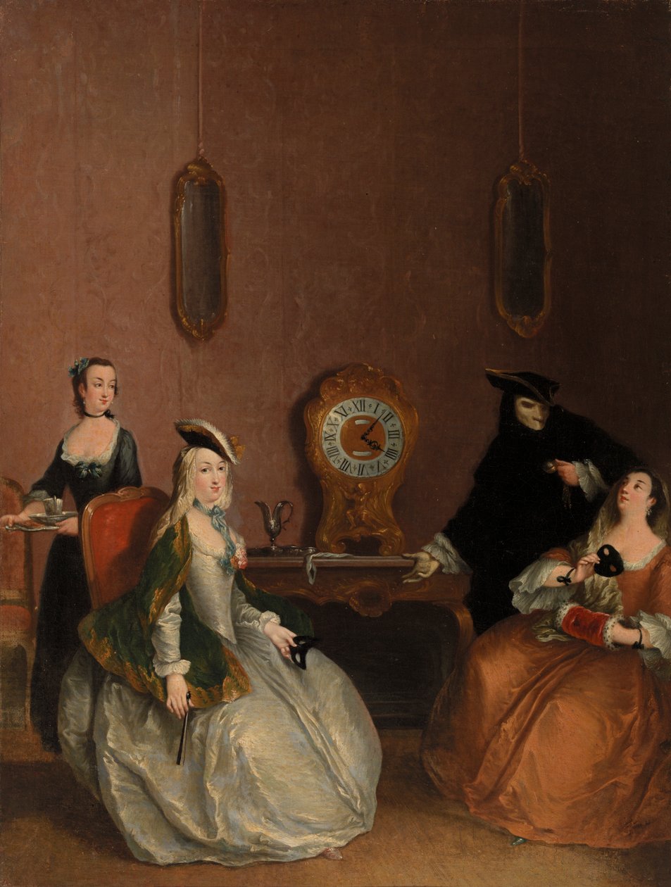 Belső jelenet - maszkos parti alkotó: Pietro Longhi