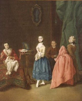 Hölgy a varrónál alkotó: Pietro Longhi