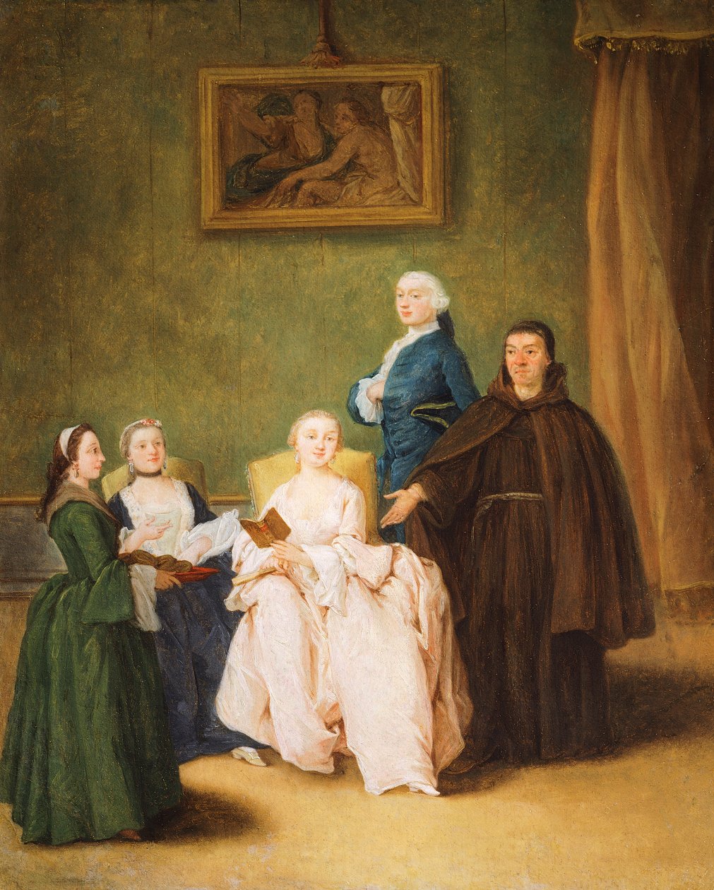 Szerzetes látogatása, Pietro Longhi (1701-1785) alkotó: Pietro Longhi