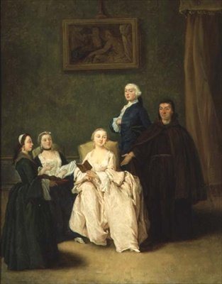 A szerzetes látogatása (olaj, vászon) alkotó: Pietro Longhi