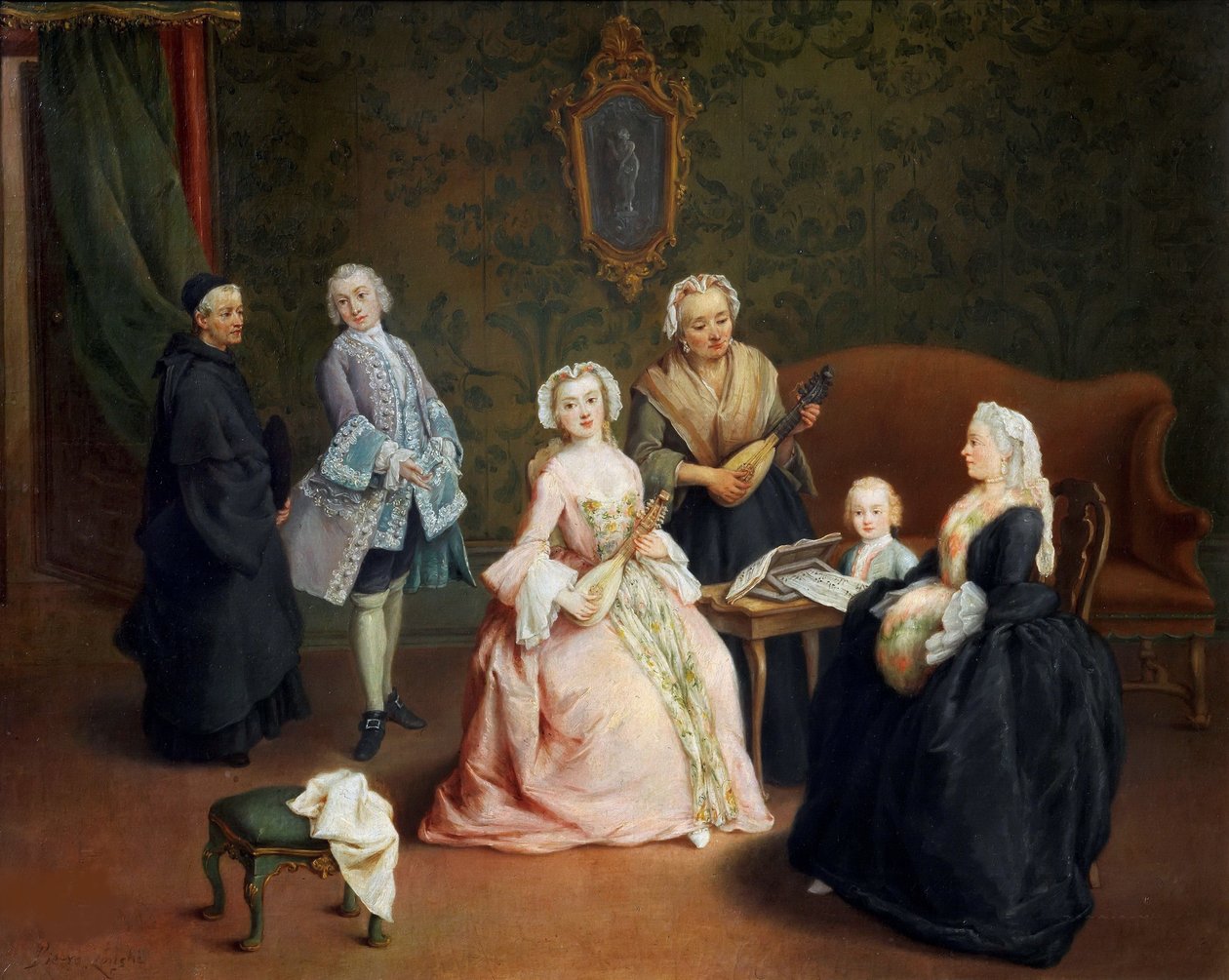 A családi koncert Concerto familiare, 1750-1752. alkotó: Pietro Longhi