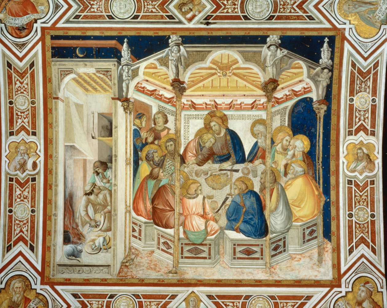 Az utolsó vacsora. Falfestmény ... (falfestmény) alkotó: Pietro Lorenzetti