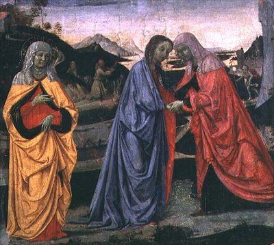 A látogatás (tempera a panelen) alkotó: Pietro Perugino
