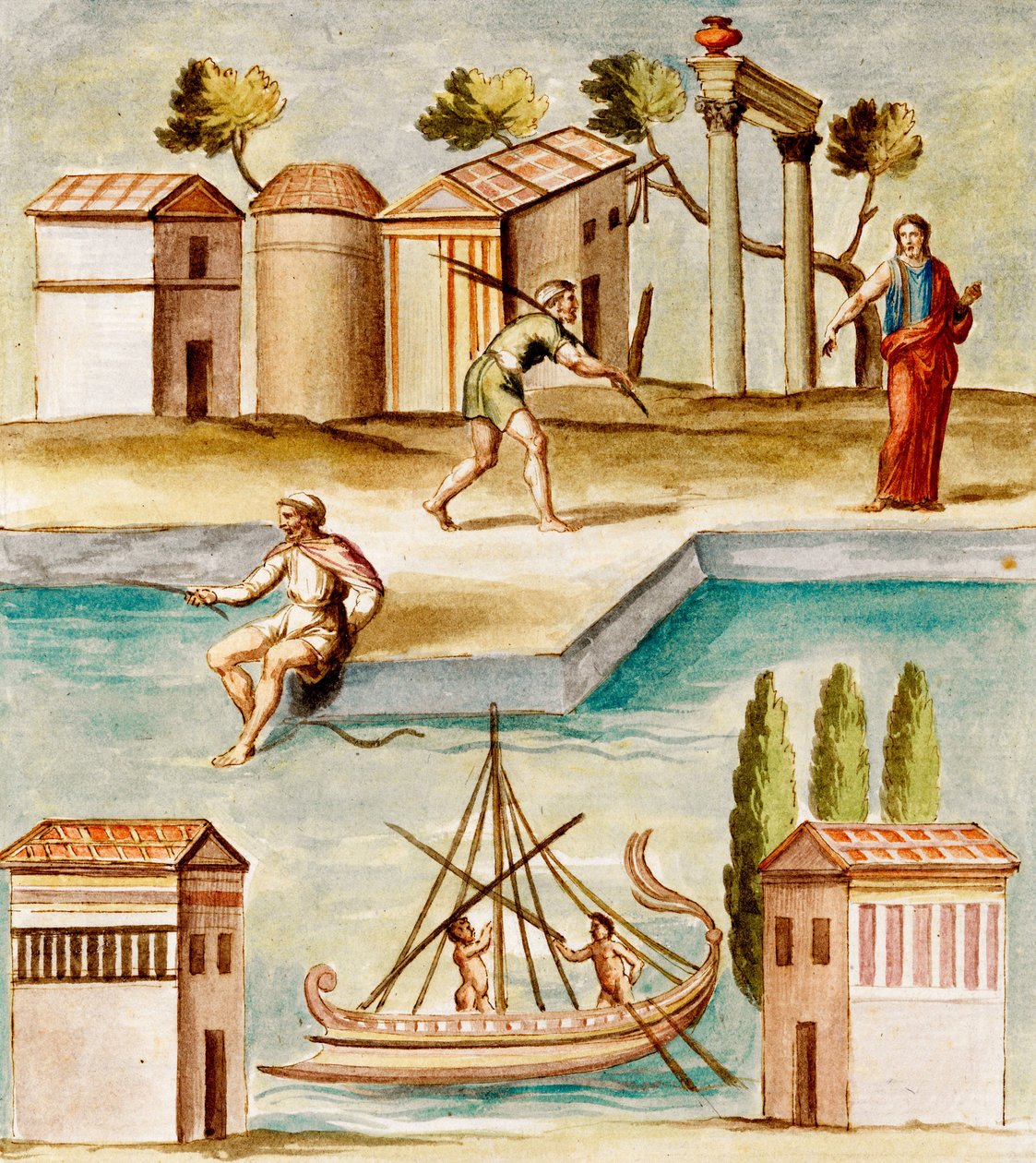 MS Gen 1496 Harbour Scene, 1674 alkotó: Pietro Santi Bartoli