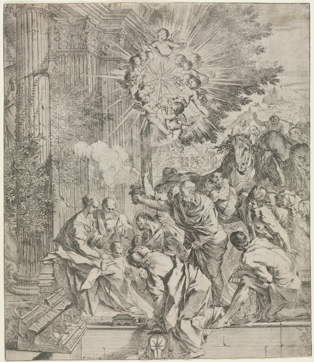 Mágusok imádása, 1636-1638. alkotó: Pietro Testa