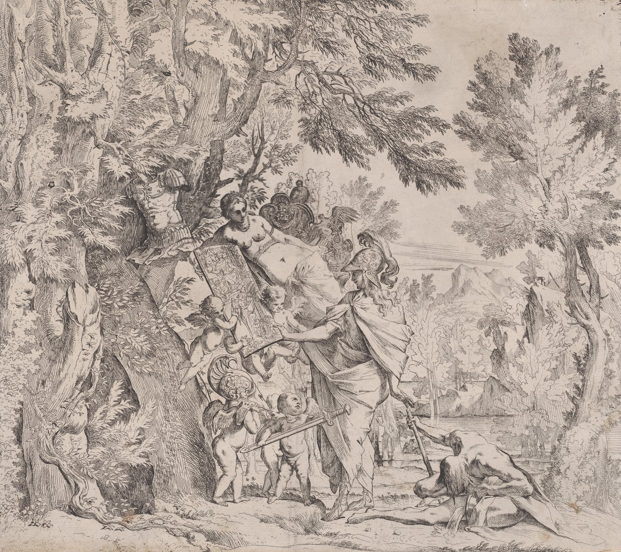 Vénusz fegyvert ad Aeneasnak, kb. 1638-40. alkotó: Pietro Testa