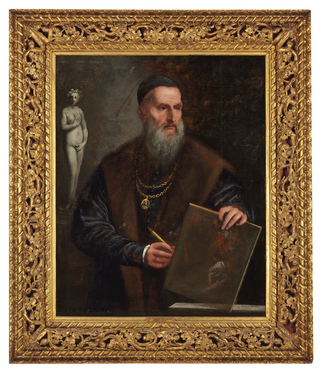 Tizian képzeletbeli önarcképe alkotó: Pietro della Vecchia