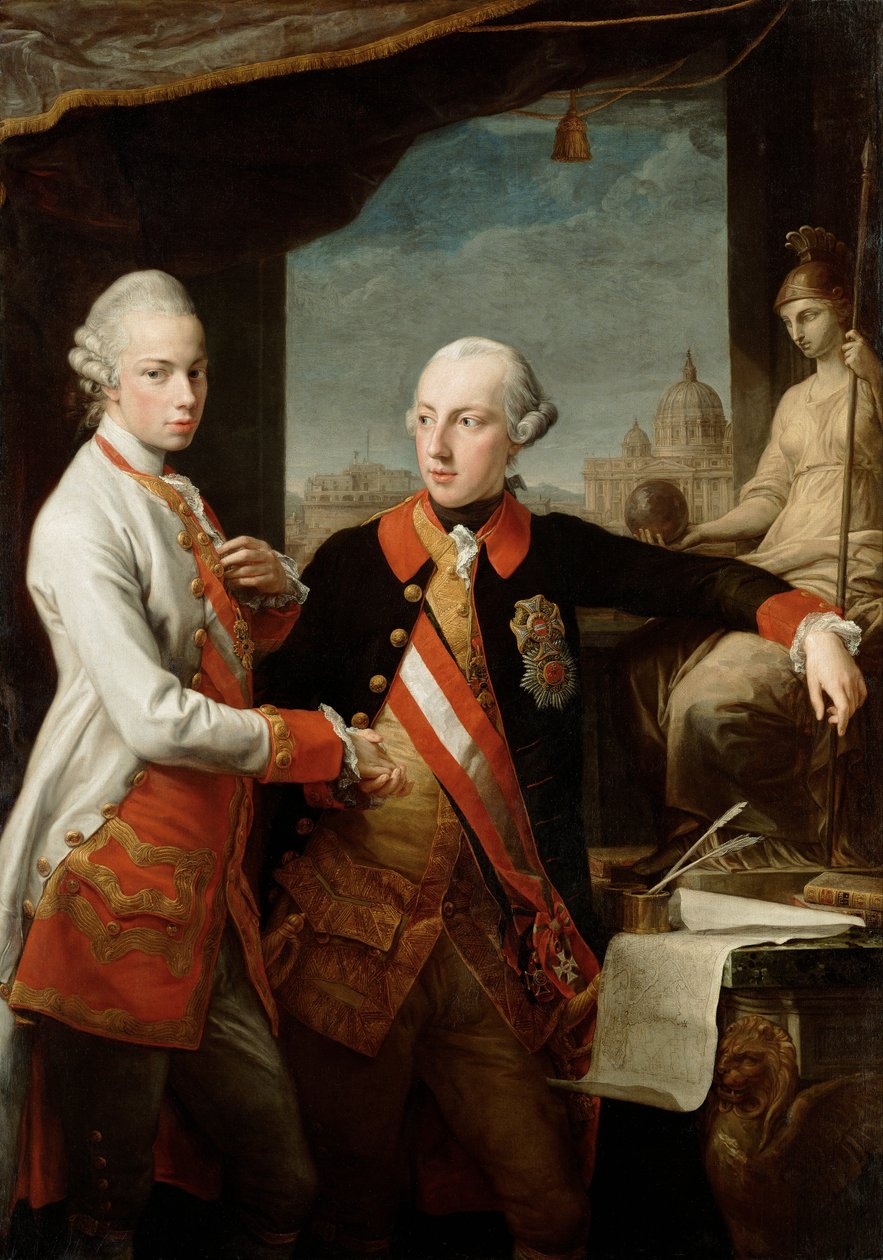 József császár és Pietro Leopoldo toszkán nagyherceg alkotó: Pompeo Girolamo Batoni