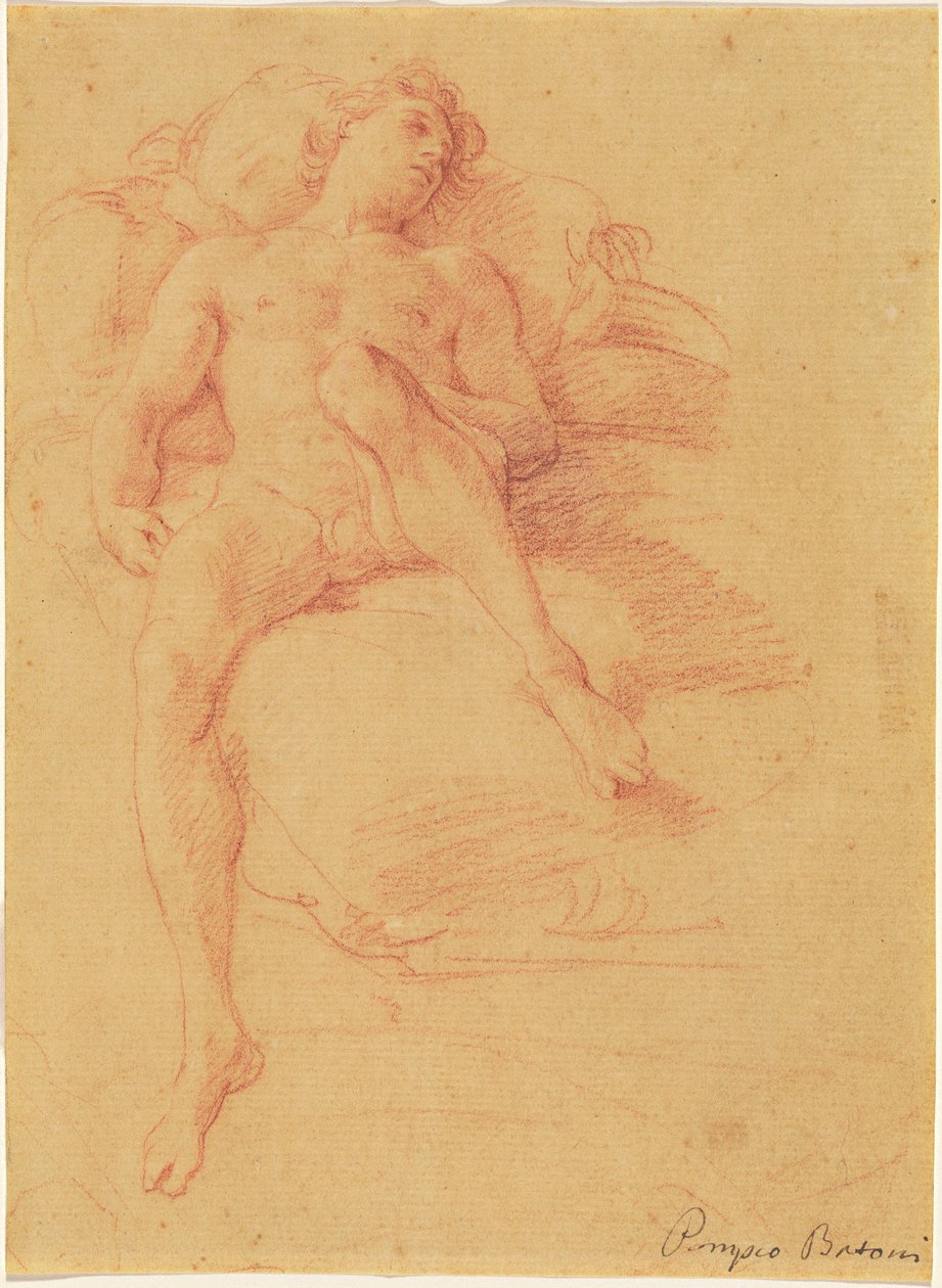 Férfi akt fekve egy ágyon alkotó: Pompeo Batoni